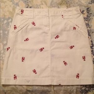 J. Crew Embroidered Lobster Skirt